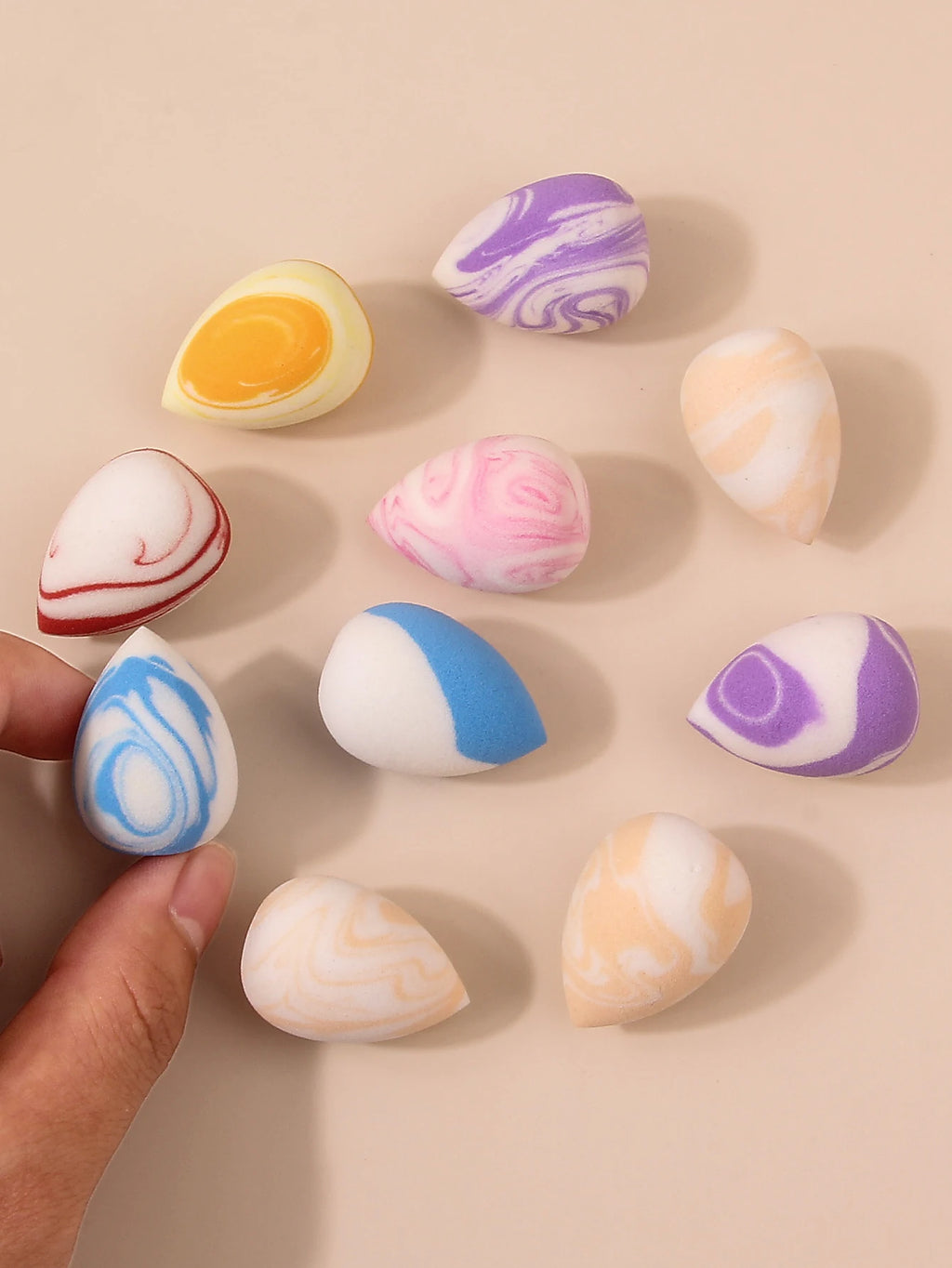 10/20/25/50/100PCS Cute Candy Makeup Sponges - Rainbow Blending Set for Foundation & Concealer, Girls Holiday Gift Vue