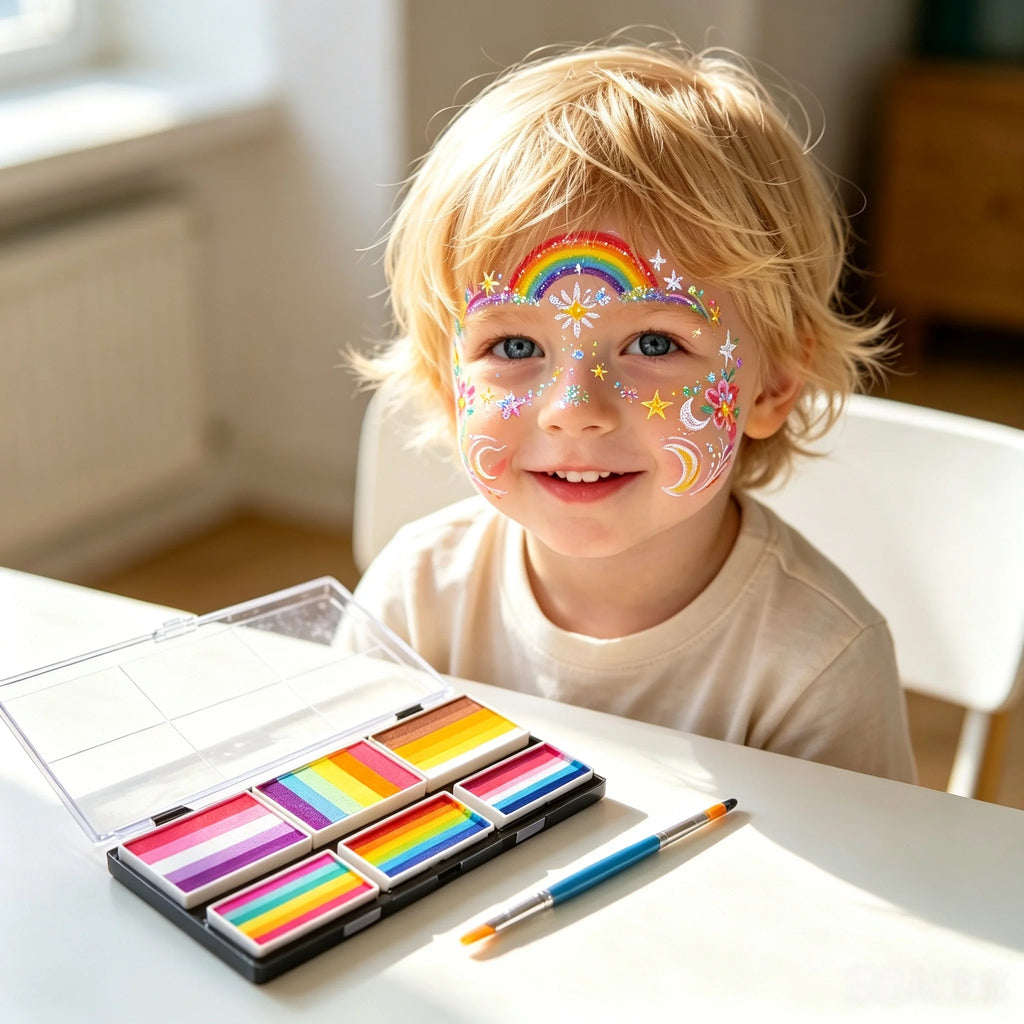 12 Colors Facial Water-Soluble Body Painting Face Makeup Palette for Kids Adults Stage Halloween Cosplay Party Art Supplies Vue