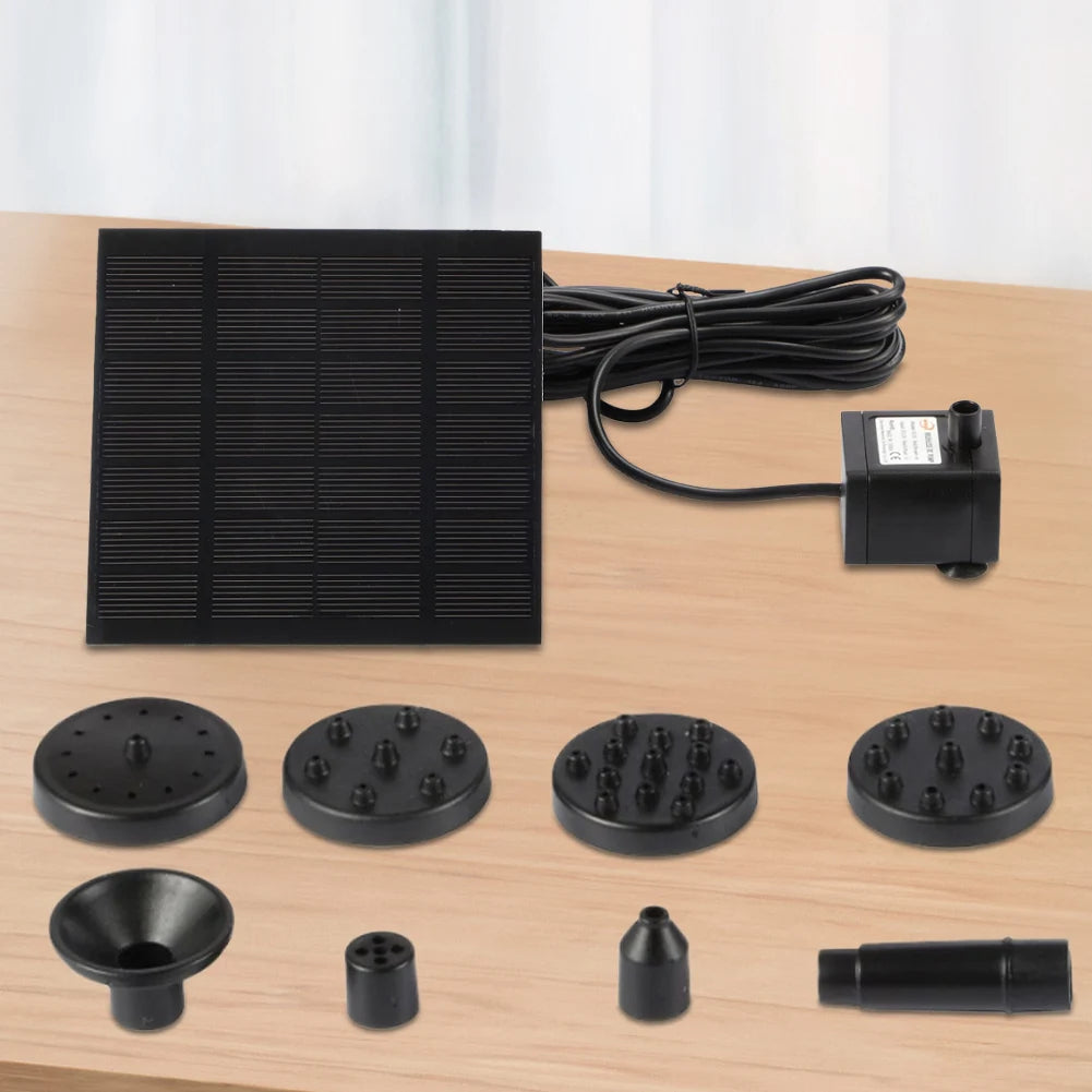 1.2W Solar Fountain Pump 200L/h – 6 Nozzles, Garden & Bird Bath Solar Fountain Pump Vue China Mainland