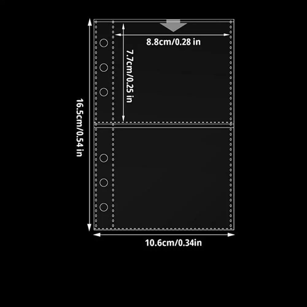 10Pcs Clear Binder Pockets A6 Binder Clear Refill Card Sleeves Ring Binder Photocards Postcard Card Notebook Journal Tracker Vue B