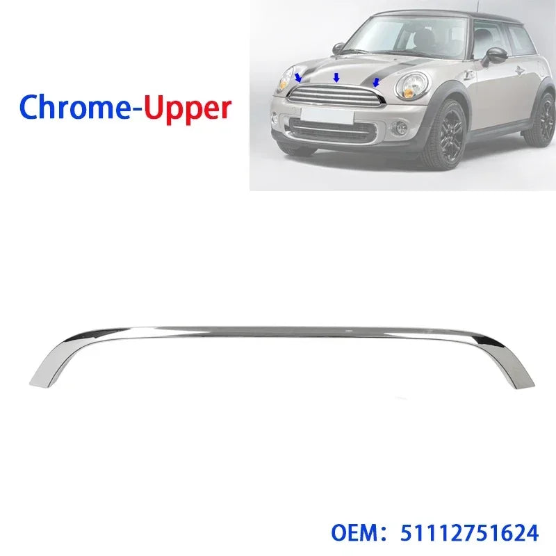 1/2pcs Car Front Bumper Grill Trim Strip Chrome Plated / Black Bumper Grille Trim for BMW MINI Copper R55 R56 R57 2007-2015 Vue