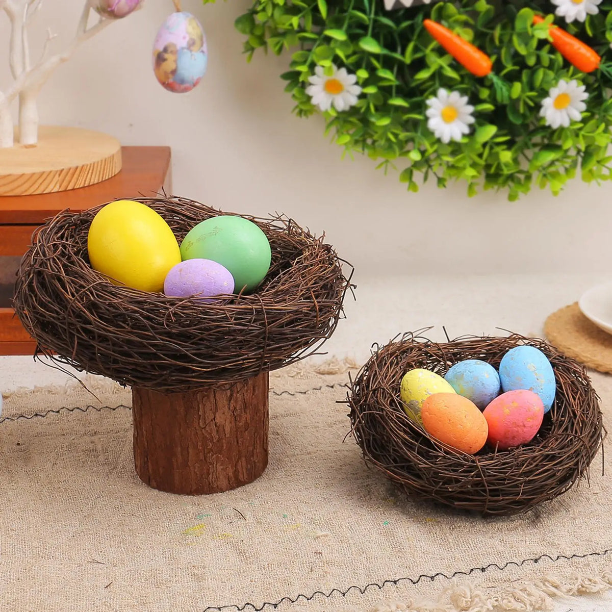 10cm/12cm/15cm Fake Bird Nest Artificial Bird Nest Breathable Handmade Bird Nest Bird Nest House Crafts Fake Birds Ornament Vue