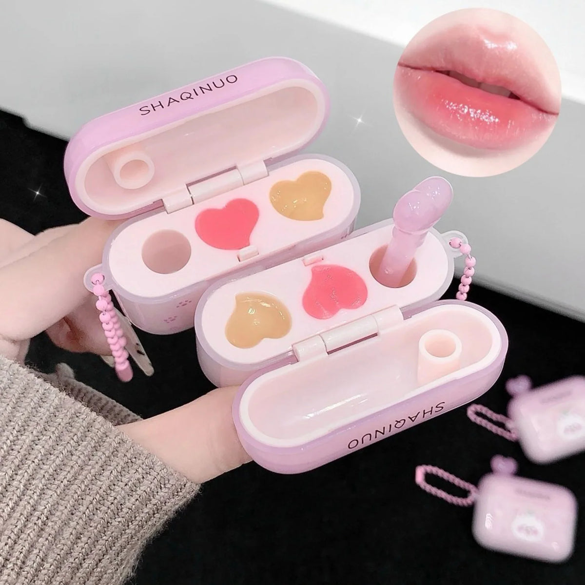 Cute Earphone Case Moisturizing Lip Gloss Hydrating Lightening Lip Lines Transparent Makeup Solid Lip Balm Jelly Gloss Makeup Vue