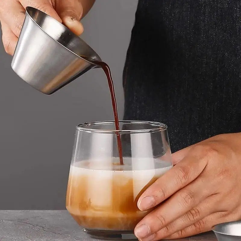 Kitchen Tool 304 Stainless Steel Coffee Measuring Cup Scale Mark Espresso Shot Cup Coffee Machine Accessories Measure Mug Vue
