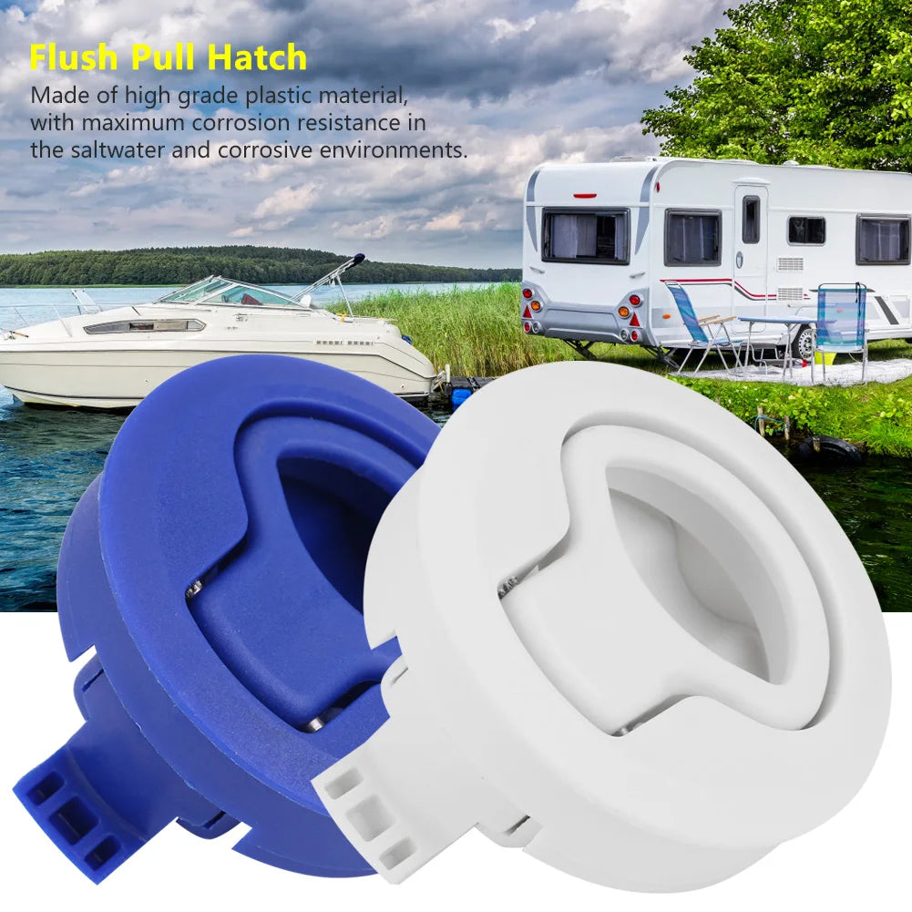 1.8inch Flush Pull Plastic Flush Pull Hatch for RV Marine Boat RV White Vue
