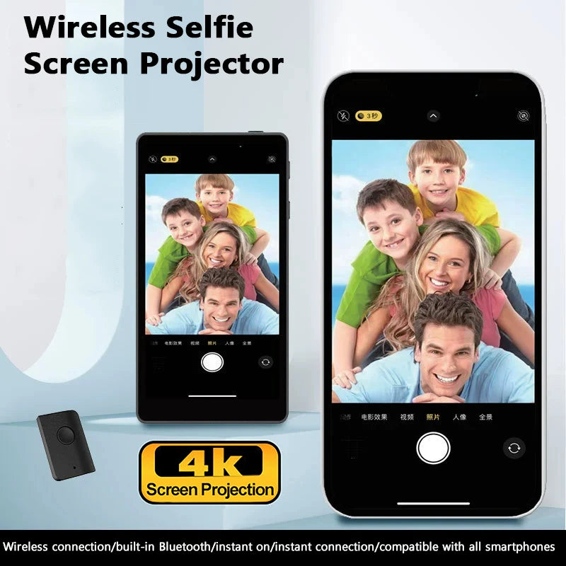 Magnetic Screen Projector Hands-free Selfie Monitoring Screen with Magnetic Phone Holder for Vlog Live Stream Remote Control Vue