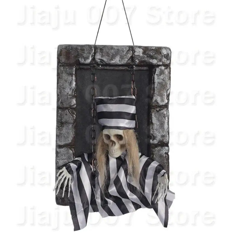 Motion-Activated Hanging Ghost Gravestone | Glowing Eyes & Sounds Halloween Decoration Vue for Style 1 China Mainland