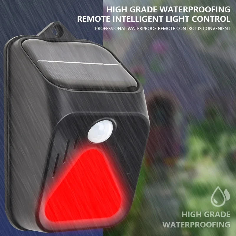 Solar Powered Waterproof Alarm Light Motion Sensor Detector Siren Strobe Alarm System Pet For Home Yard Outdoor Security Vue
