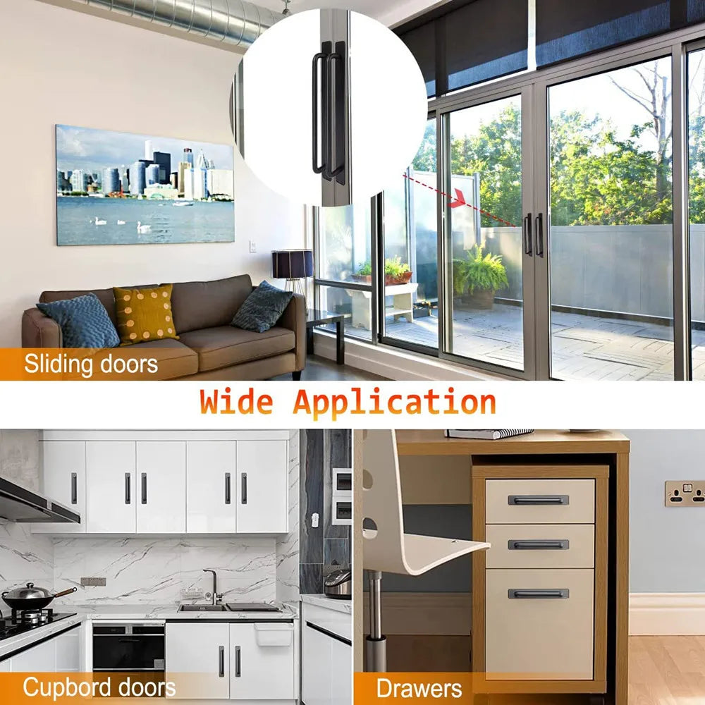 Adhesive Handle Cabinet Handle Drawer Non Drilled Push Pull Handle Adhesive Handle Suitable for Kitchen Cabinets Bathrooms Vue