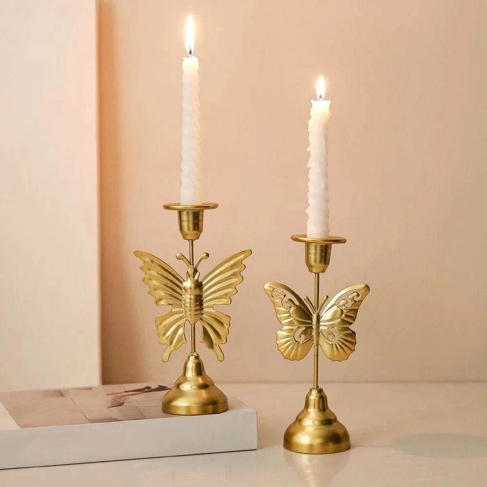 European Style Tabletop Candle Holder Elegant Unique Leaf Candle Stand Luxury Centerpiece Vintage Tealight Holder Home Decor Vue