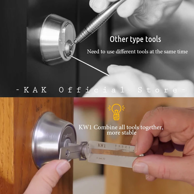KAK Stainless Steel Precision Tool 2 In 1 Key Decoder Hook & Pick Set O-ring Pickup Hand Tool Kit Maintenance Repair Tool Set Vue