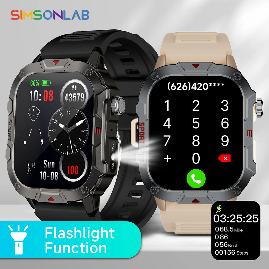 LED Flashlight New Smartwatch 2.01Ultra Large Screen Voice Assistant Wireless Shockproof Dustproof Waterproof Smart Notification Vue