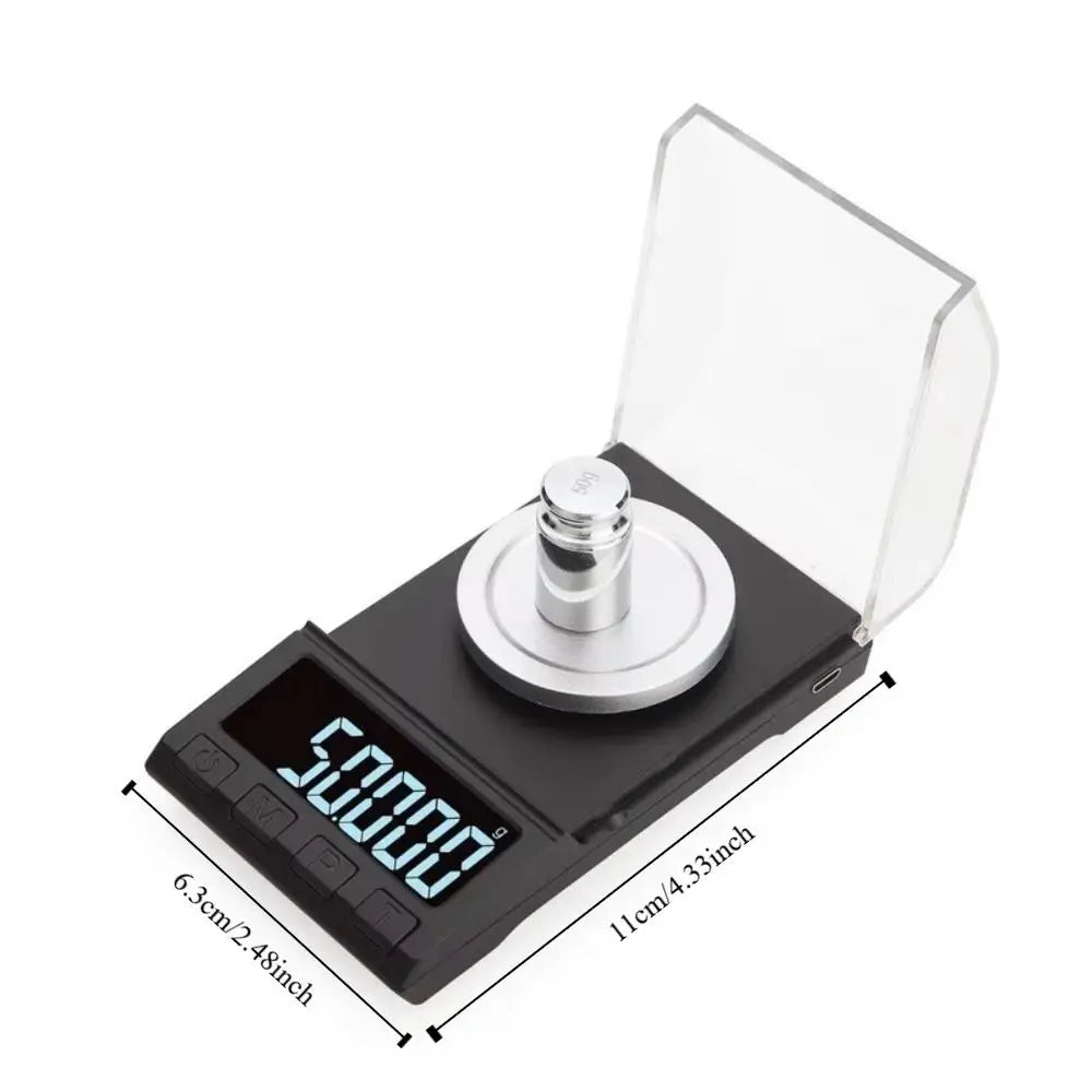 200g/100g/50g/20g/10g 0.001g Precision Digital Scale High Precision Portable Electronic Balance Scale Durable Dustproof Vue