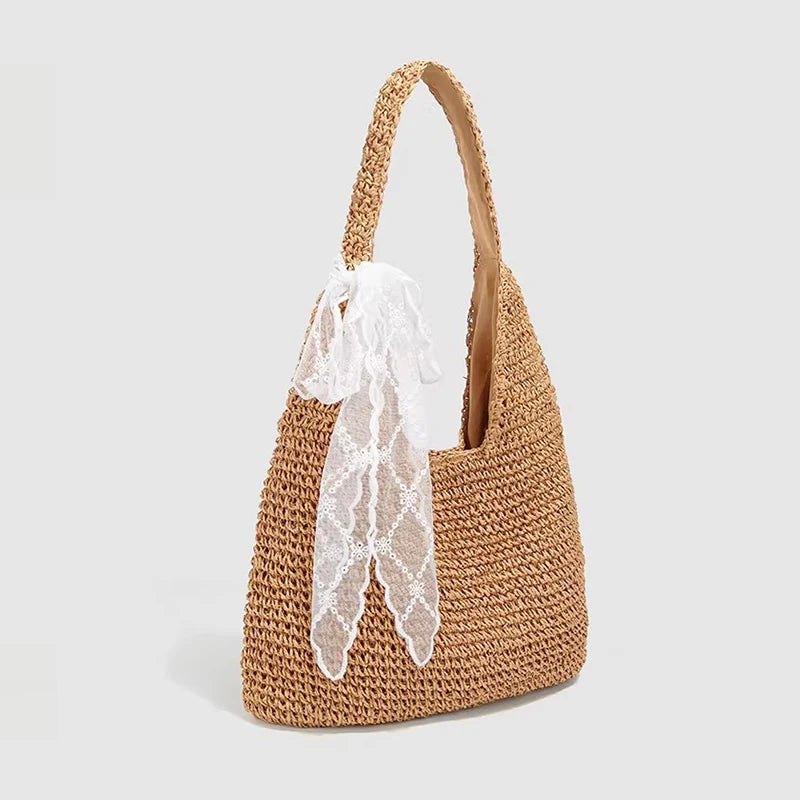 Women Straw Woven Bag Fashion Shoulder Large Capacity Tote