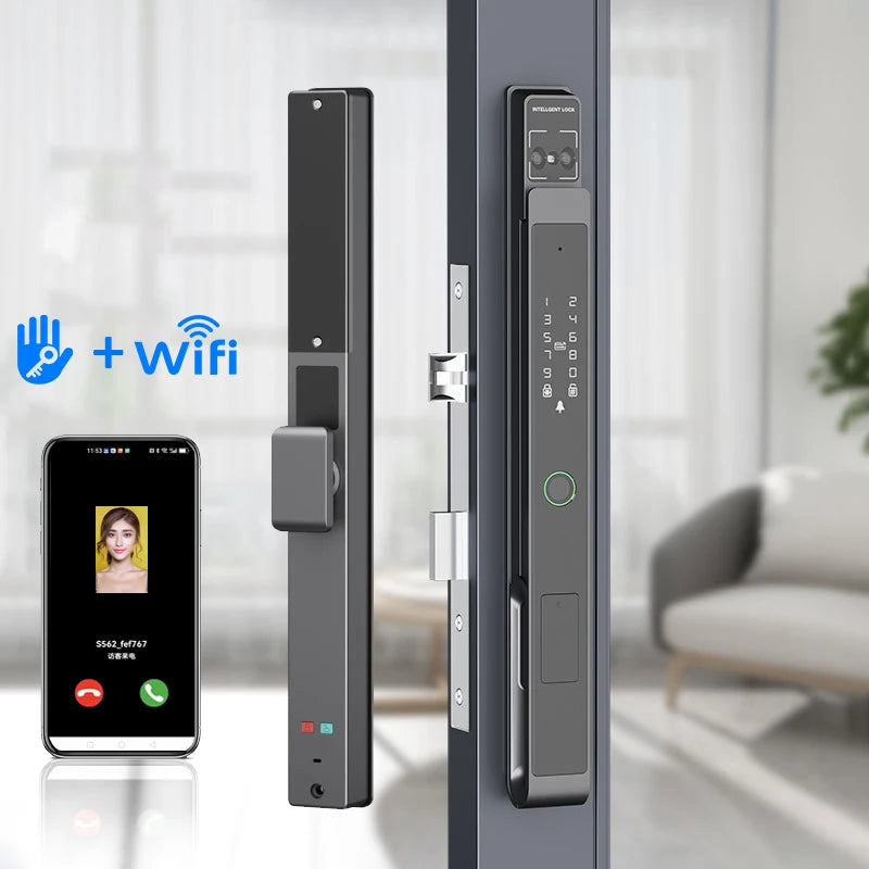 Waterproof 3D Face Recognition smart Door Lock TTlock WiFi Unlock Digital Smart Lock Fingerprint Key Card Nfc Phone Unlock Lock Vue