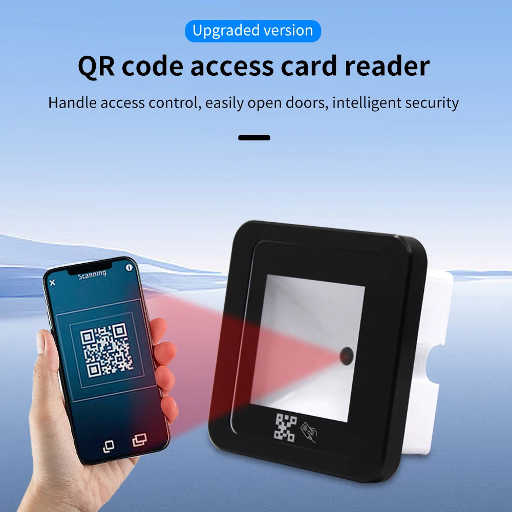 12V RFID Barcode 2D QR Code Reader Access Control Reader Wiegand TTL RS232 RS485 Interface 125Khz/13.56Mhz RFID QRCode Reader Vue