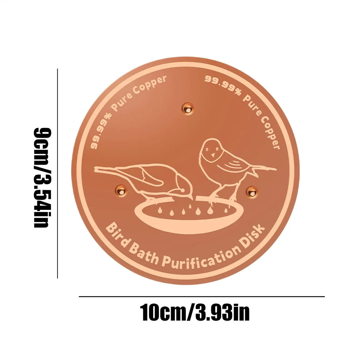 Copper Plate for Bird Bath Water Purification Disk Birdbath Cleaner for Outdoor Garden Patio Porch Birdwatchers Fountains Vue