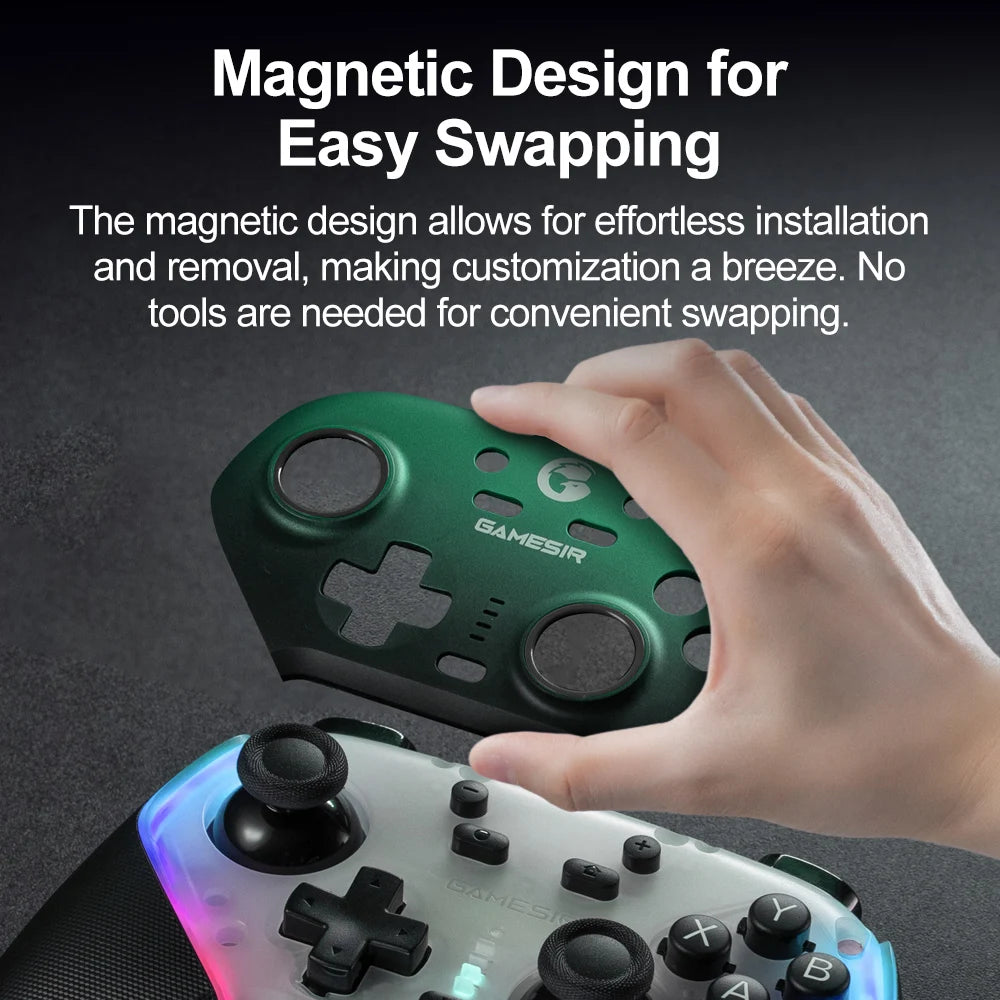 GameSir Super Nova Magnetic Faceplate Personalize Gamepads Multicolor Shell Cover Wireless Controle Front Case Top Cover Vue