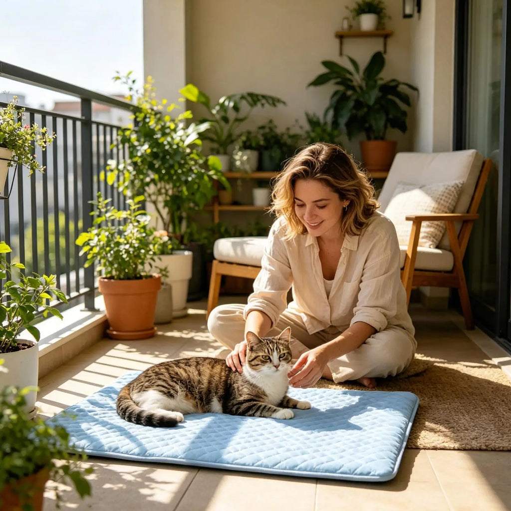 S/M/L Comfortable Cat Cooling Mat for Hot Summer, Portable Pet Bed Pad for Sleeping Resting, Indoor Outdoor Travel Camping Use Vue