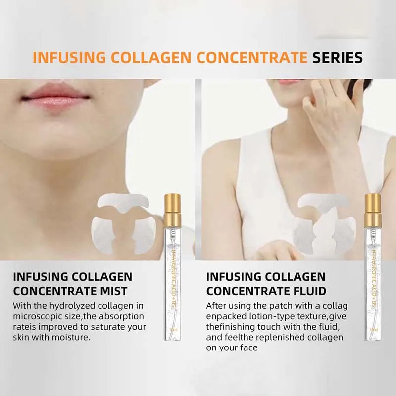 Soluble Collagen Anti-Aging Mask Essence Set Face Filler Collagen Protein Mask Remove Wrinkles Firming Serum Skin Care Set Vue