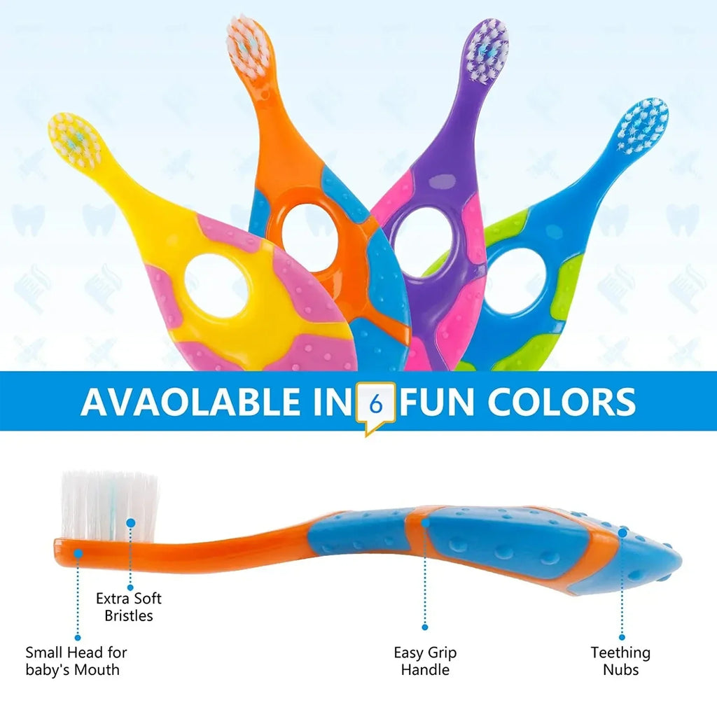 vvocci 2PCS Deciduous Teeth Toothbrush Kids Toothbrush Children With Soft Bristles BPA-Free Toddler Toothbrush Training Vue
