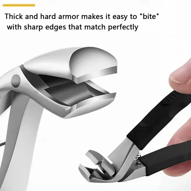 Modern Stainless Steel Toenail Clippers High End Nail Clipper Set for Elderly with Wide Grip Handles, Convex Blade Edge, Vue