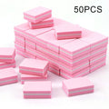 [30pcs Nail Art Kit Essentials] 30pcs Pink Nail Art Kit - Disposable Mini Nail File, Buffer Pad & Stick Set for DIY Jewelry Poli Vue Light Grey