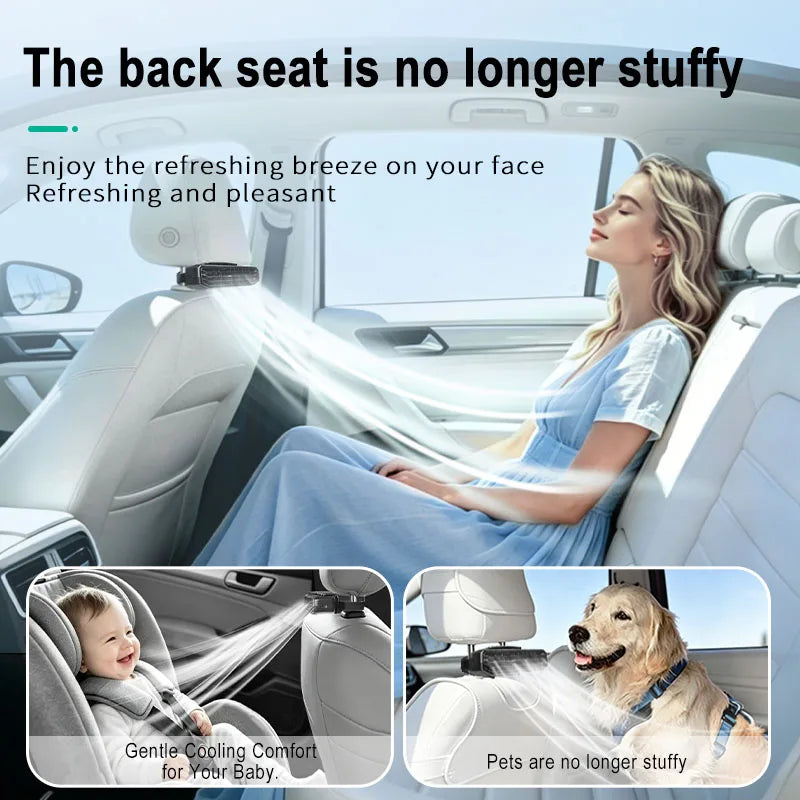 HOMEFISH 2026 Car Seat Fan MF1 Wind Speed Cooling USB Powered