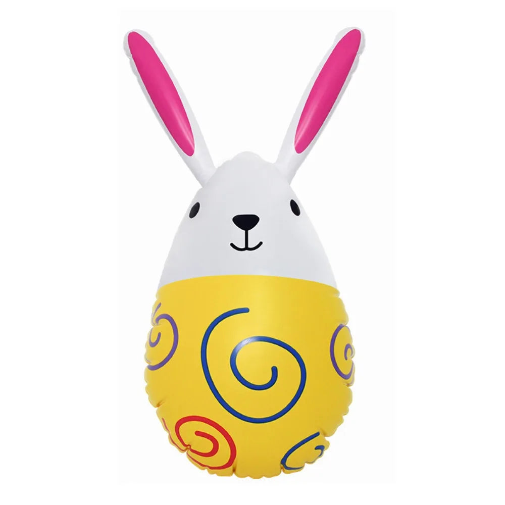 Easy Use Safe Easter Inflatable Rabbit PVC Cute Easter Rabbit Ornament Reusable Waterproof Easter Rabbit Eggs Balloon Gift Vue Yellow Rabbit