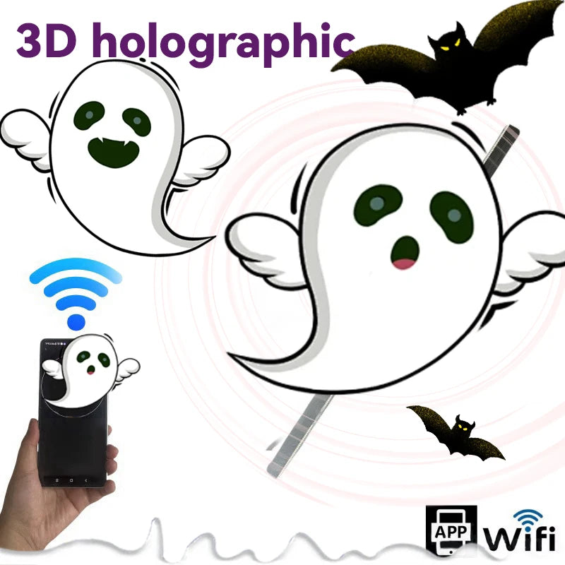 3D Advertising Projector Wifi Led Sign Holographic Lamp Player Remote Advertise Display 3D Fan Hologram Projector Logo Light Vue