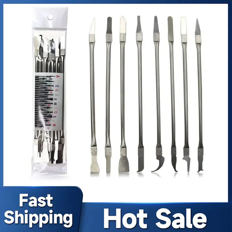 8pcs CPU IC Glue Remover C Chip Repair Phone Repair Tool Thin Blades Piratical Repair Hand Tool For Mobile Phone Computer Vue