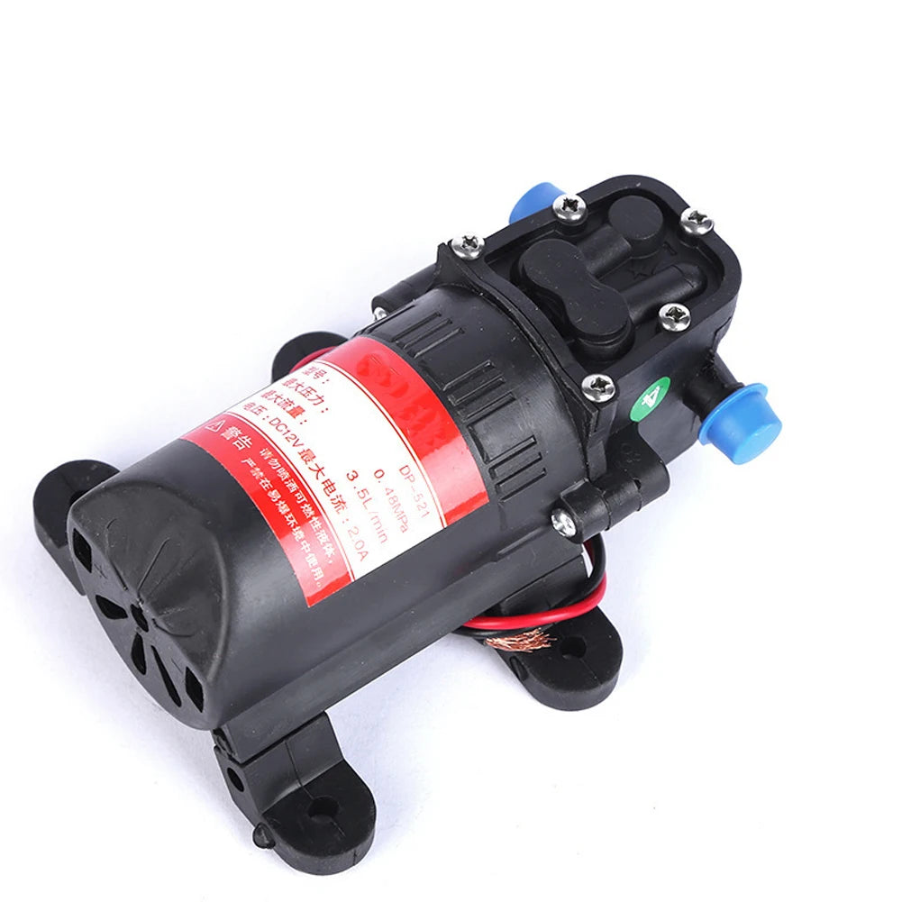DP-521 12V 70PSI 3.5L/min Durable Agricultural Electric Water Pump 0.48Mpa Micro High Pressure Diaphragm Water Spray Wash Pump Vue