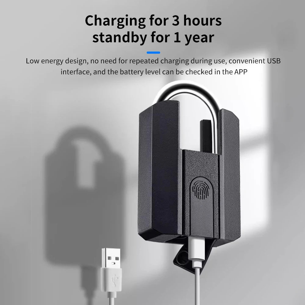 IP67 Electronic Lock TTLOCK Bluetooth Fingerprint Padlock Luggage Lock Remotely APP,Fingerprint,Card,Key,gateway 4-In-1 Unlock Vue