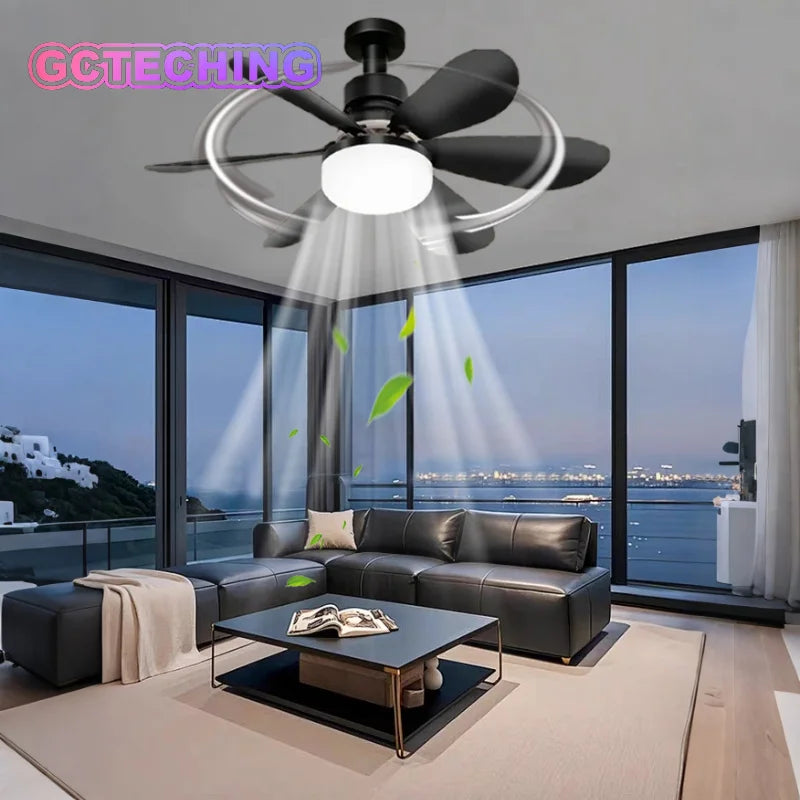 Ceiling Fan with Light E27 52CM Fan Light with Remote Control Super Quiet Socket Ceiling Fan for Bedroom Kitchen Home Lighting Vue