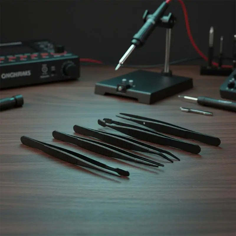 2/3/5Pcs Tweezers With Rubber Tips Stamp Clip False Eyelash Tweezers Rubber PVC Flat Tip Bent Tip Tweezers Clamping Tool Vue