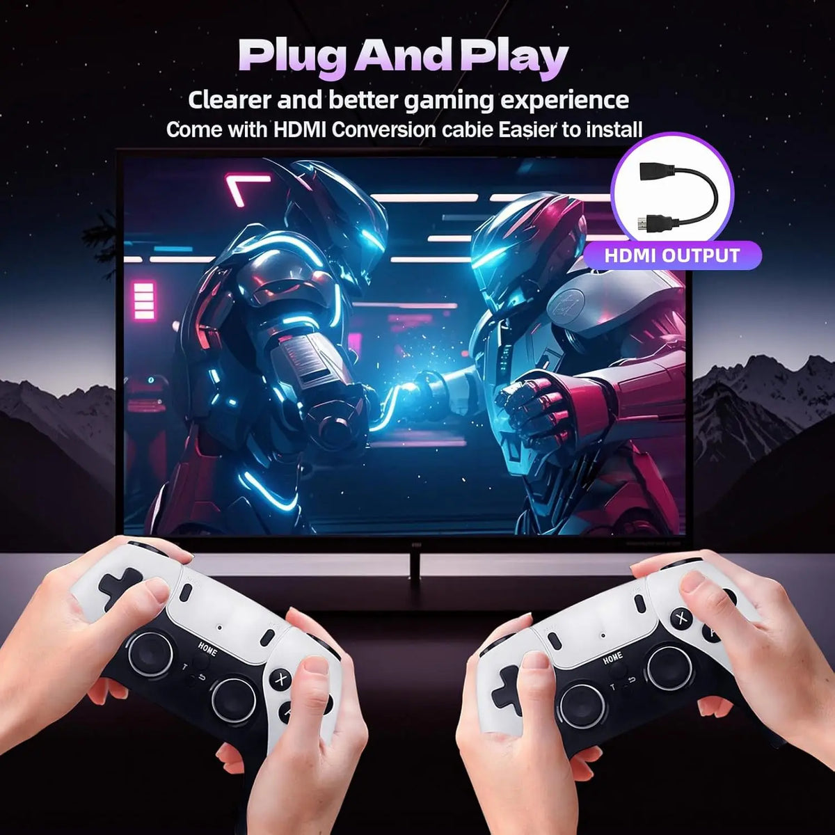 X9 Pro Retro Game Stick 4K,Preloaded Game Console 37000+ Classic Games 45+ Simulators,2.4G Wireless Controllers, Retro TV Games Vue