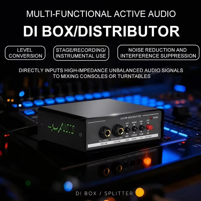 Multi-functional Signal Effect Device Dual Channel Balanced Stage Guitar Instrument DI Box Distributor Vue
