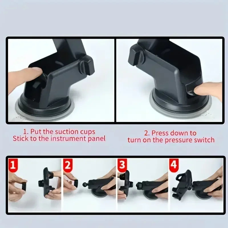 Universal Car Phone Holder Suction Cup Mount Stand for iPhone 17 16 15 14 13 8 X Samsung Xiaomi Mobile Phone Bracket For Car Vue
