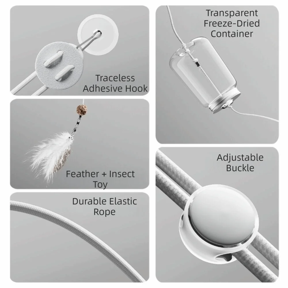 Leak Food Cat Toy Food Feeder Scratch Rope Automatic Self Entertaining Cat Toy Interactive Food Feeder Teaser Stick Vue
