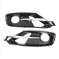 Car Front Bumper Fog Light Cover Set With Silver Trim or BMW 3 Series F30 F31 2012-2015, W/ TRIM LINES, W/ SPORT LINE Vue left and right