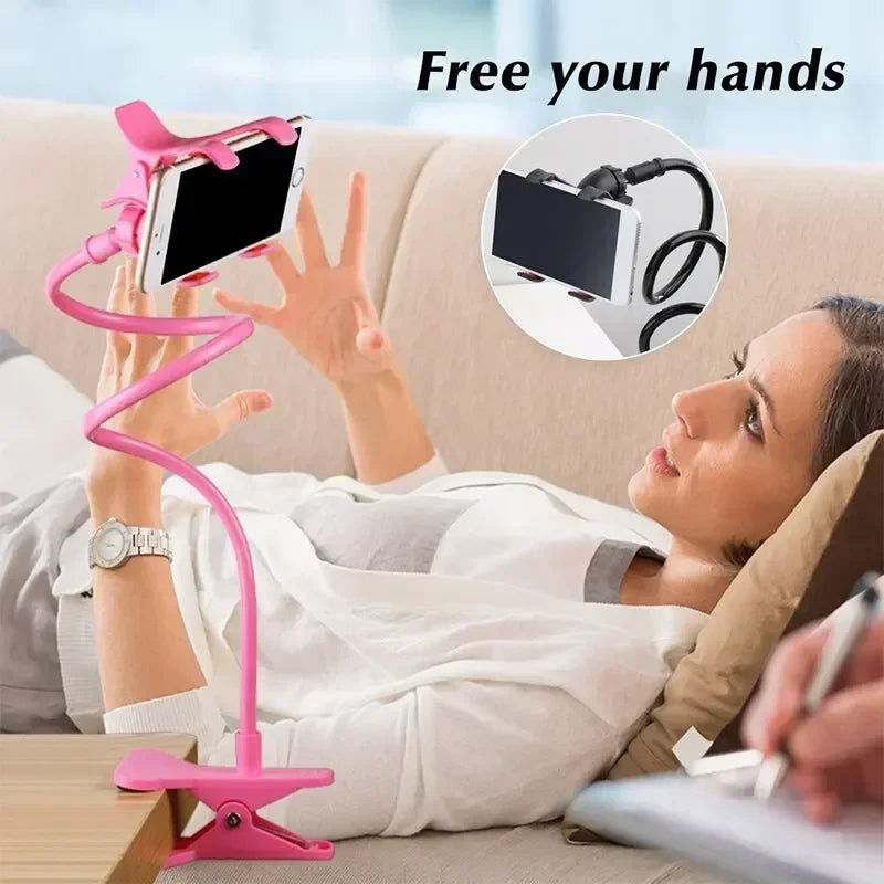 360 Clip Mobile Phone Holder Stand Portable Flexible Lazy Bed Desktop Bracket Smartphones Desk Bed Mount Stand Base Support 70cm Vue