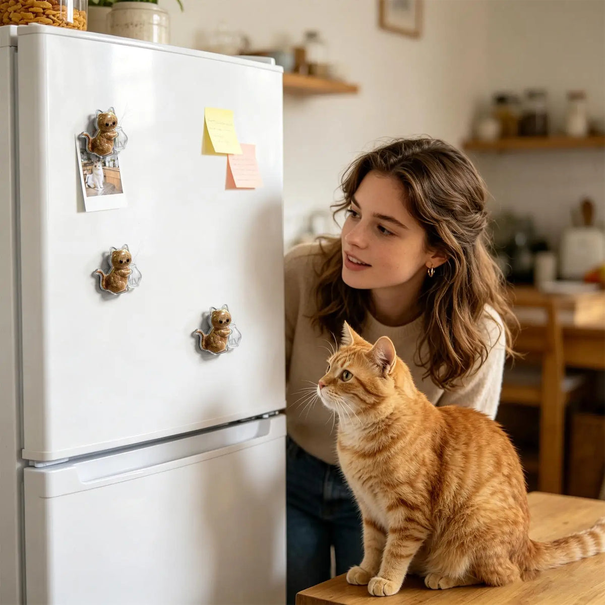Cat W hisker Memorial Refrigerator Magnets, Clear Cute Keepsake Storage For Fridge, Transparent Hair Holder Cat Hair Keepsake Vue