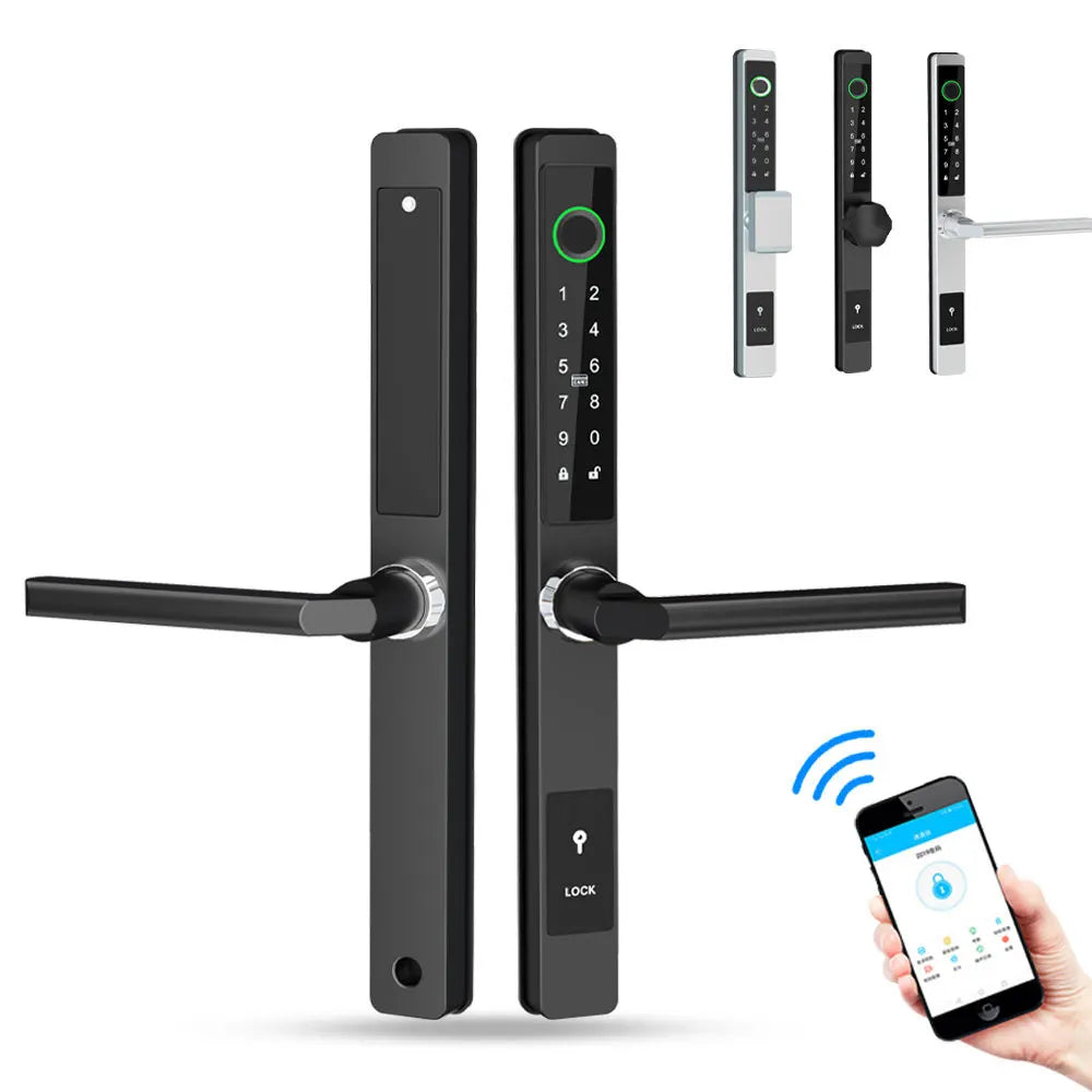 Ttlock App Bluetooth Fingerprint Electronic Smart Door Lock Phone/ Fingerprint / IC Card / Code / Emergency Key Unlock Rainproof Vue