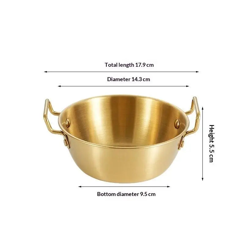 304 Stainless Steel Instant Noodle Bowl Korean Rice Wine Handle Salad Vue A8