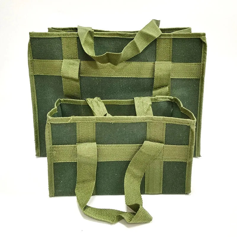Large Capacity Thick Canvas Handheld Tool Bag Wear-resistant Electrician Maintenance Storage Bag Auto Repair Tool Organizer Bag Vue