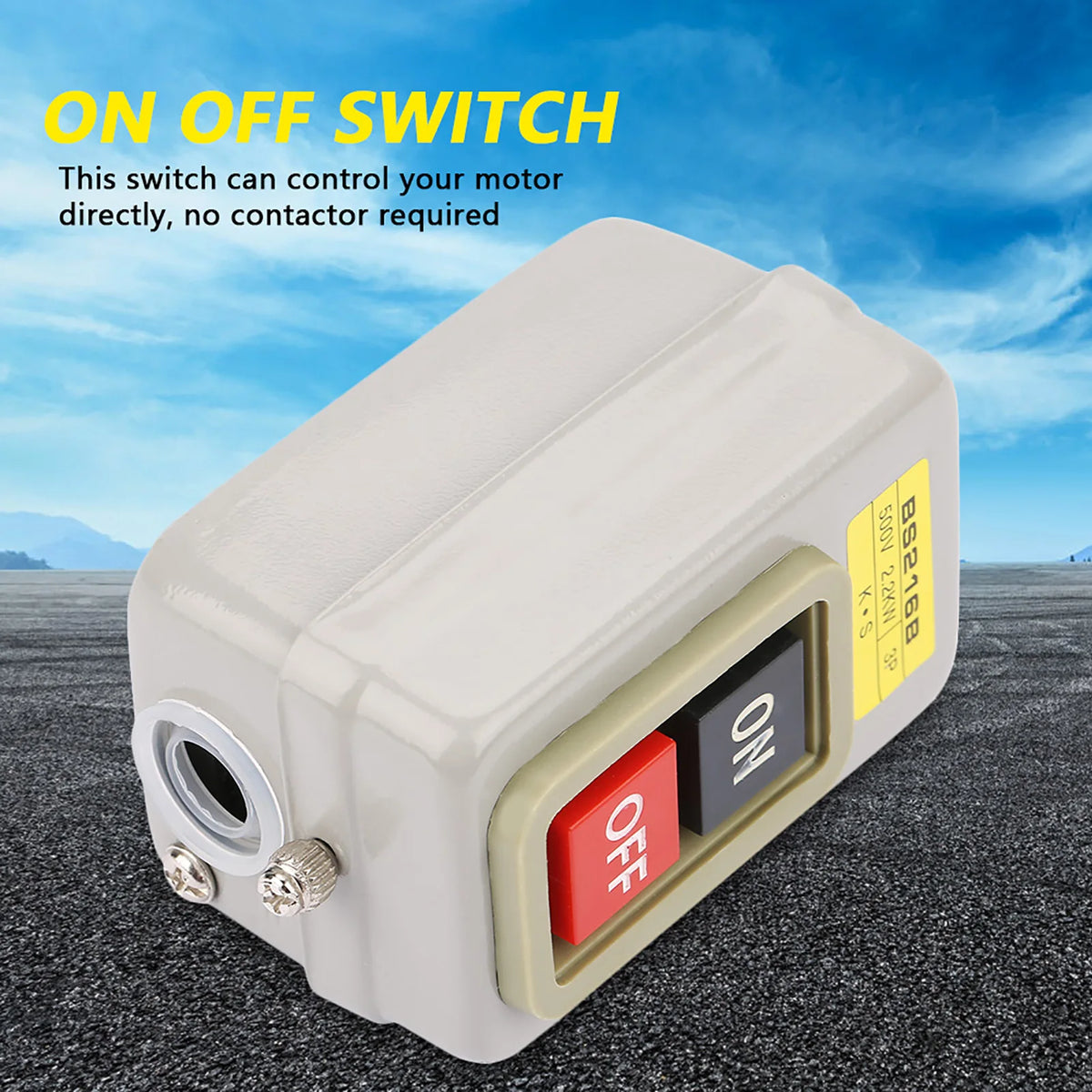 On/Off Push Button Switch Self Locking 3P On/Off Power Push Button Switch 110/220/380V 15A BS216B Vue