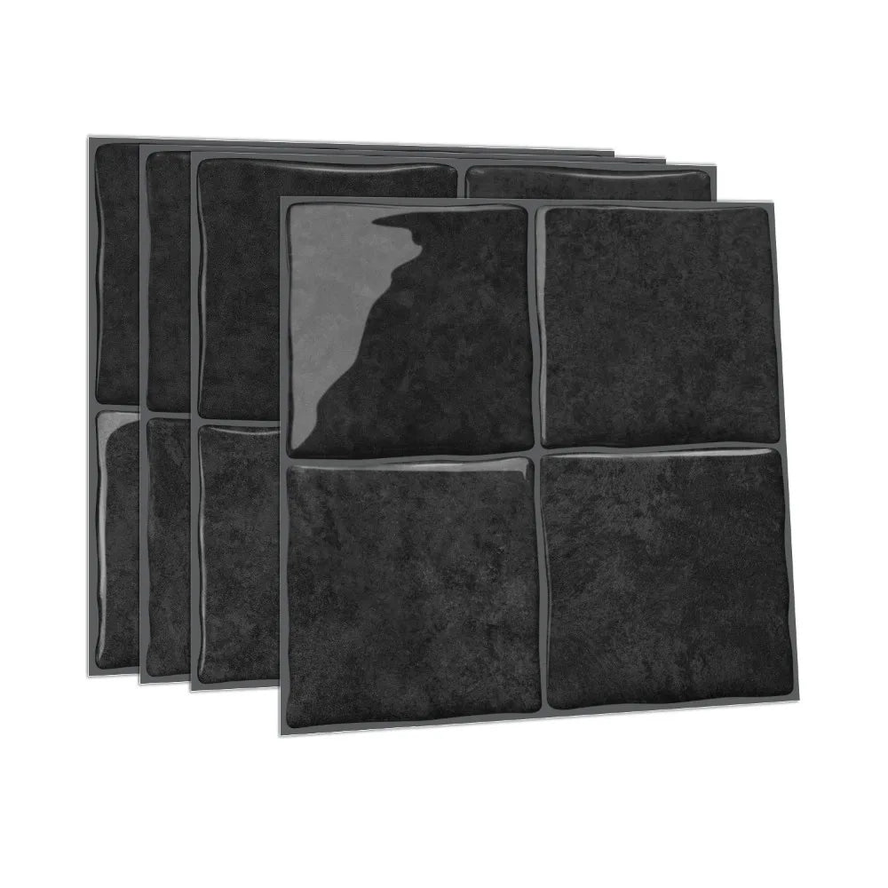 Waterproof 3D Tile Stickers Lightweight Flexible Self-adhesive wallpaper Self-Adhesive Backing Marble Vein Vue Black 16.5㎡