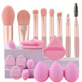 8-20Pcs Makeup Brush Set Portable Eyeshadow Foundation Blush Makeup Brush Kit Cosmetic Concealer Makeup Brushes Mini Beauty Tool Vue Pink Set