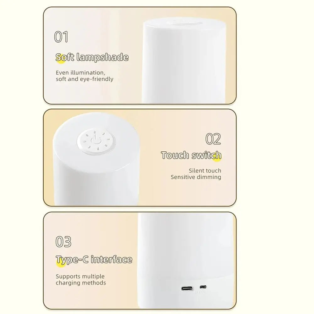 Adjustable Brightness LED Touch Lamp Motion Sensor 3-Color Lighting Dimmable Night Light Touch Control Portable Vue