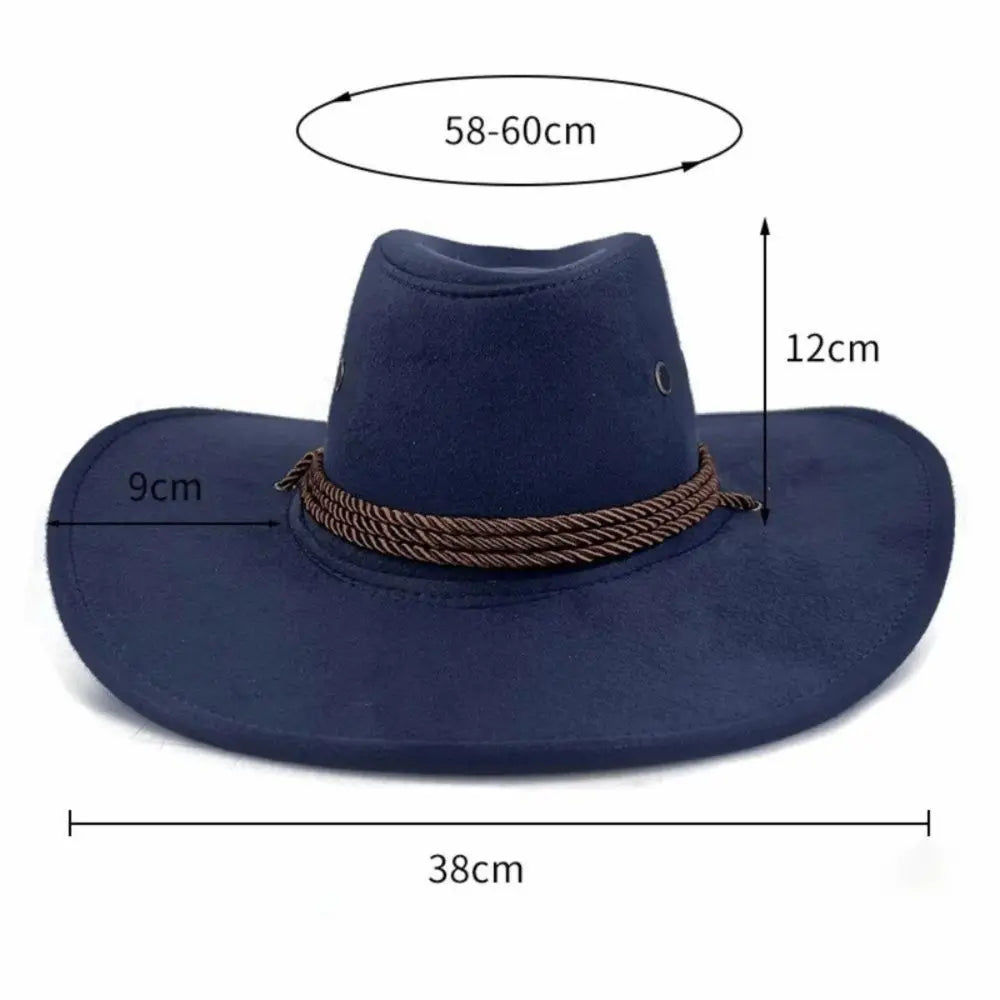 Fashion Western Cowboy Hat Ethnic Large Brim Jazz Grassland Sun Travel